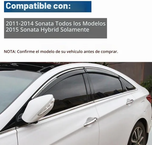 Vista 5 de 4 unidades de tinte de humo con ribete cromado para montaje exterior, cinta de montaje en el exterior, PVC, protección contra la lluvia, viseras