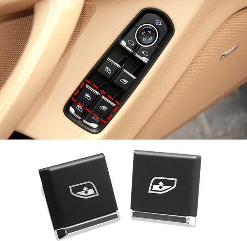Vista 9 de Jaronx 2 botones de interruptor de ventana lateral del conductor compatibles con Porsche Cayenne 2011-2018, para Panamera 2011-2016, para Macan