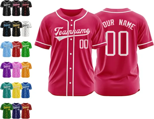 Vista 17 de Camiseta de béisbol personalizada, nombre de béisbol personalizado, logotipo de número, camiseta de béisbol personalizada para hombres, mujeres