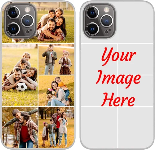 Vista 10 de Funda de teléfono con foto personalizada para iPhone 12 Pro, imagen/texto personalizado, funda negra delgada y suave, regalo único de nicho