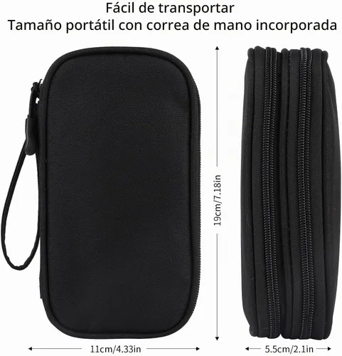 Vista 4 de JIAKAI Organizador de cables de viaje - Bolsa de accesorios electrónicos-Negro