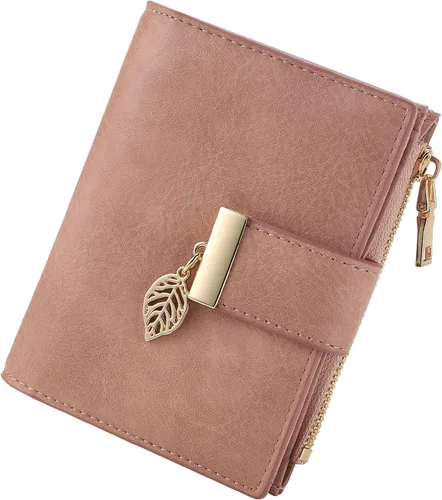Vista 17 de yiijay Billetera pequeña para mujer, con bloqueo RFID, de piel, plegable, tarjetero para tarjetas de crédito para mujeres, cartera compacta