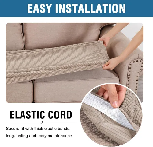 Vista 63 de H.VERSAILTEX Fundas de Cojín de Asiento Individuales Super Elásticas Fundas de Sofá Fundas de Cojín de Sofá Fundas Deslizables Juegos Tela de Sarga