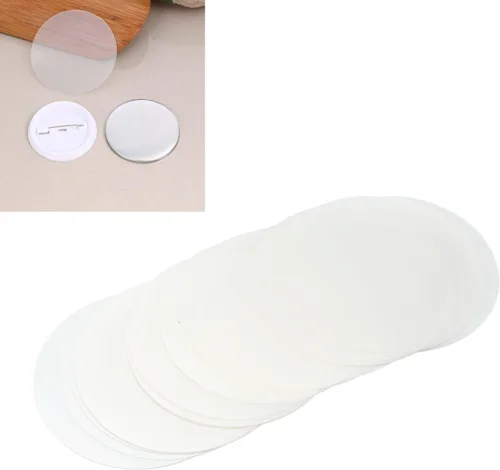 Vista 5 de Película para botón de insignia, película transparente para botones, diseño transparente, 200 hojas para protección (2.283 in)