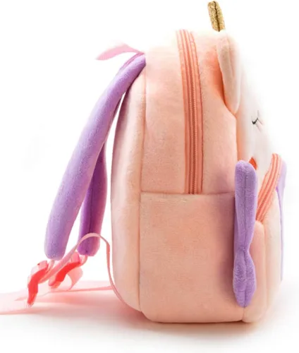 Vista 2 de NICE CHOICE Linda bolsa cruzada para niños pequeños de peluche con dibujos animados, mini bolsa de viaje para bebé niña niño de 2 a 6 años, Mochila