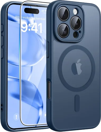 Vista 21 de FNTCASE - Funda para iPhone 16 Pro: magnética, mate, translúcida, de grado militar, protectora contra caídas, resistente, fina, duradera y a prueba