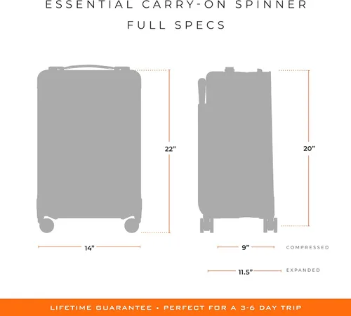 Vista 21 de Briggs & Riley Spinner, Azul Marino, 22-inch Baseline Essential Carry-On, Briggs & Riley Spinners de línea base