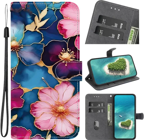 Vista 14 de Funda de cuero con tapa para Motorola Moto E7 Power Case con ranura para tarjeta de cuero con patrón de cristal pintado (SJ-31)