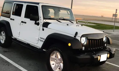 Vista 4 de iJDMTOY - Kit de luces LED frontales para guardabarros con lente transparente y ámbar, focos laterales completos, compatible con Jeep 2007-2017
