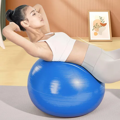 Vista 2 de Pelota de yoga y pilates, antideslizante, goma resistente, 22 pulgadas, entrenamiento de equilibrio de postura mejorado, con bomba rápida, diseño
