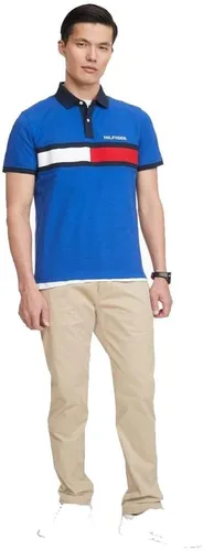 Vista 3 de Tommy Hilfiger Men's Short Sleeve Cotton Pique Flag Polo in Regular Fit