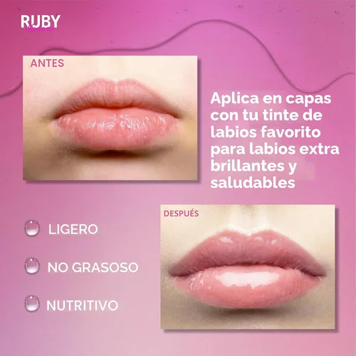 Vista 3 de Ruby Kisses Brillo de labios hidratante transparente (3 unidades)