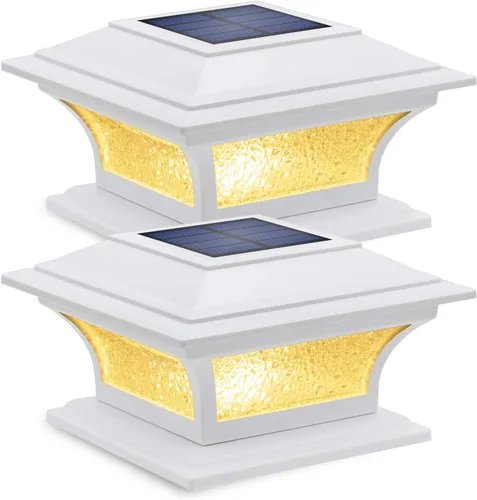 Vista 9 de SIEDiNLAR Luces solares de poste de vidrio para exteriores, luz LED para cerca, 2 modos para postes de 4 x 4, 5 x 5, 6 x 6 pulgadas, decoración