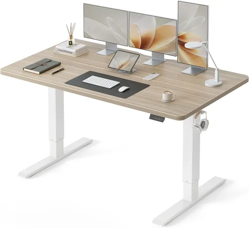 Vista 26 de CubiCubi Escritorio eléctrico grande de pie de 48 x 30 pulgadas, escritorio Negro