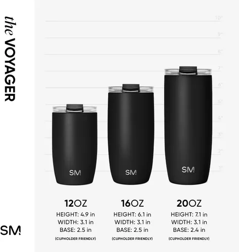 Vista 7 de Simple Modern Taza de café de viaje Tumbler con tapa abatible Reutilizable, aislada, de acero inoxidable, taza de café helado Cold Brew, termo