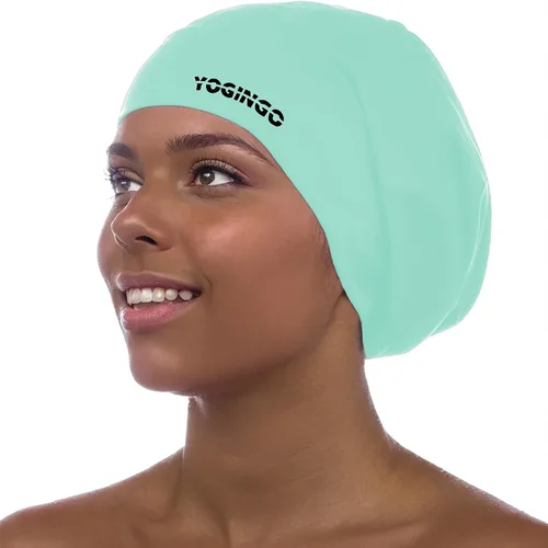 Vista 8 de Gorra de natación extragrande – gorro de natación para cabello largo, rastas, cabello ondulado, extensiones de cabello, trenzas, rizos y afros