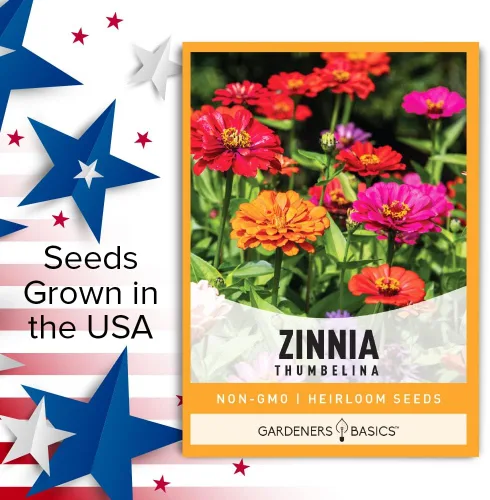 Vista 4 de Gardeners Basics Semillas de zinnia para plantar flores al aire libre (Thumbelina) - Paquete de semillas de flores reliquia anual, variedad sin OMG