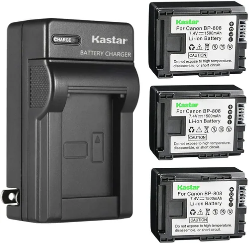 Vista 6 de Kastar BP-808 BP808 Cargador de pared AC compatible con batería Canon BP-809 BP-819 BP-827, cargador Canon CG-800, Canon VIXIA HG20 VIXIA HG21 VIXIA