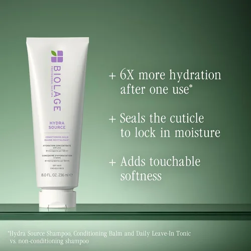 Vista 3 de Biolage Hydra Source Conditioning Balm - For Fine To Medium Dry Hair, Moisturizes, Detangles & Adds Softness, Infused with Fermented Aloe &