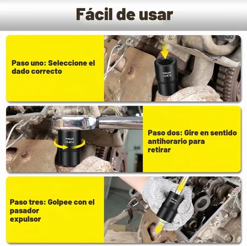 Vista 8 de Topec Kit de extractor de pernos de 24 piezas, 3/8 '' 1/2 '' Juego
