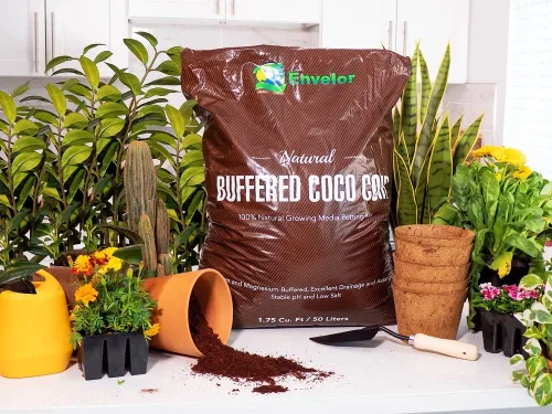 Vista 3 de Mezcla de tierra para macetas en bolsa de 50 litros Envelor, tierra para plantas de interior y exterior, 1.75 pies cúbicos, mezcla para macetas