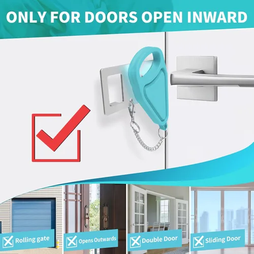 Vista 4 de Cerradura de puerta portátil, cerraduras de puerta de hotel para viajeros, dispositivos de seguridad para el hogar para apartamento, Airbnb