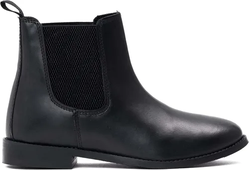 Vista 3 de RESISTANCE Botas Chelsea negras para mujer, piel auténtica, Negro