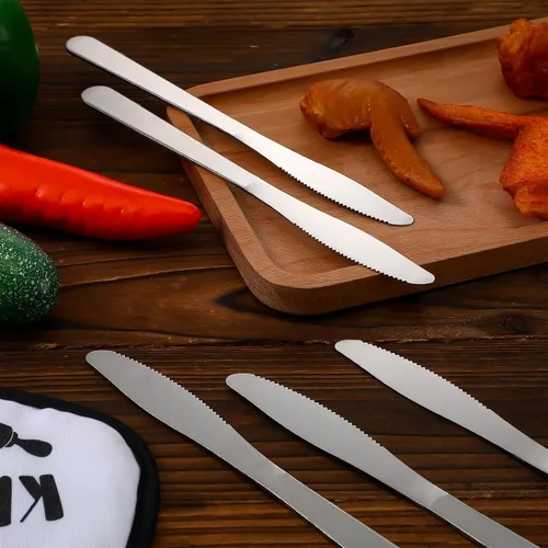 Vista 6 de Gisafai 150 cuchillos de cena de acero inoxidable de 8.3 pulgadas, cuchillos separadores de cubiertos, cuchillo de mantequilla duradero para mesa