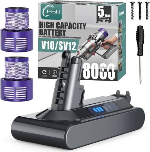 Vista 11 de EGR Repuesto de batería premium de 6200 mAh V6 compatible con Dyson V6 Animal V6 Absolute V6 Motorhead V6 Fluffy SV03 SV04 SV05 SV06 SV07 SV09 DC58