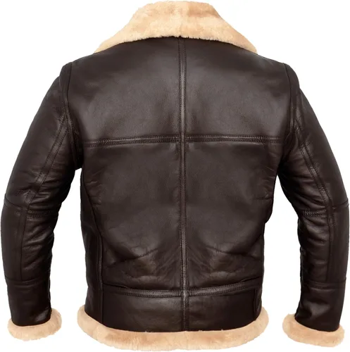 Vista 4 de B3 Bomber Chaqueta Aviator Real Shearling B3 Bomber Chaqueta Invierno