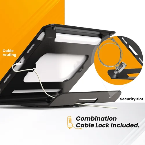 Vista 6 de Soporte para tableta compatible con Samsung Galaxy Tab A8 - Acero resistente con base giratoria de 360° con bloqueo de cable antirrobo BSC102BG