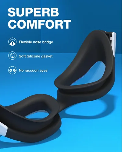 Vista 4 de ZIONOR Gafas de natación, 2 paquetes de gafas de natación polarizadas G1 para adultos, hombres y mujeres