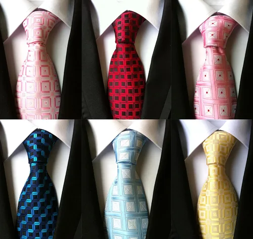 Vista 31 de WeiShang Lote de 6 corbatas clásicas de seda para hombre, corbatas tejidas jacquard Style 29