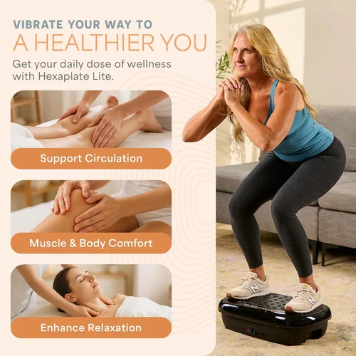 Vista 3 de Lifepro HexaPlate Lite Vibration Plate Exercise Machine — Magnetic Acupoints, 99 Speeds & 10 Presets Vibration Platform Machine with Resistance