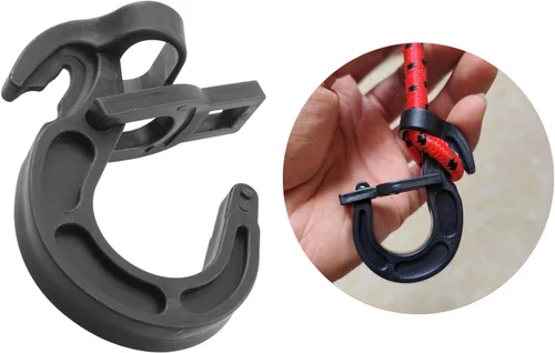 Vista 4 de 10 ganchos de plástico para cuerda de choque, ganchos elásticos de plástico para cuerdas elásticas de 1/4 pulgadas, 5/16 pulgadas y 3/8 pulgadas
