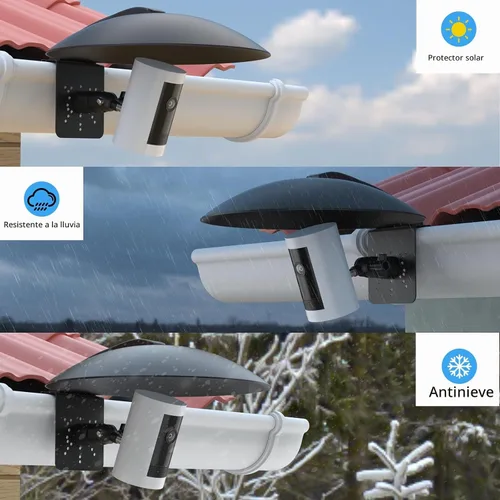Vista 5 de Funda de seguridad 2 en 1 para cámara de seguridad y lluvia con montaje ajustable, compatible con Ring Spotlight Cam, Blink, Arlo, Wyze, Eufy