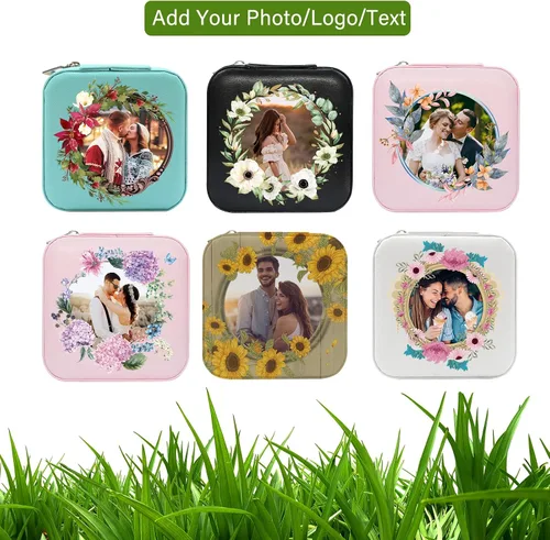 Vista 14 de Joyero personalizado con nombre, joyero de viaje portátil personalizado, organizador de joyas de cuero, cajas de dama de honor, boda, regalo