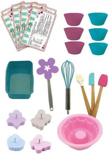 Vista 2 de Handstand Kitchen Juego de utensilios para hornear de lujo para niñas, 25