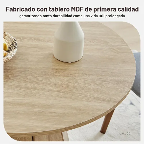 Vista 4 de Mesa de comedor redonda pequeña de 31.5 pulgadas, mesa de cocina moderna para 2 a 4 personas, mesas de comedor redondas de madera de granja con base