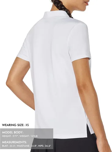 Vista 8 de Camisa de golf para mujer, sin cuello, cuello en V, manga corta, ligera, absorbe la humedad, secado rápido