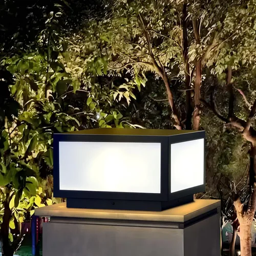 Vista 11 de Luz de poste moderna para exteriores, luz LED de cubierta de valla de alto voltaje, lámpara de columna con cable para superficie plana, patio