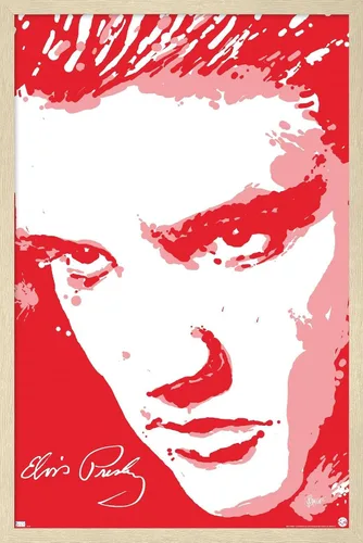 Vista 7 de Trends International Elvis Presley - Póster de pared rojo, 14.72 x 22.37 pulgadas, versión enmarcada de madera de granero Versión enmarcada Barnwood
