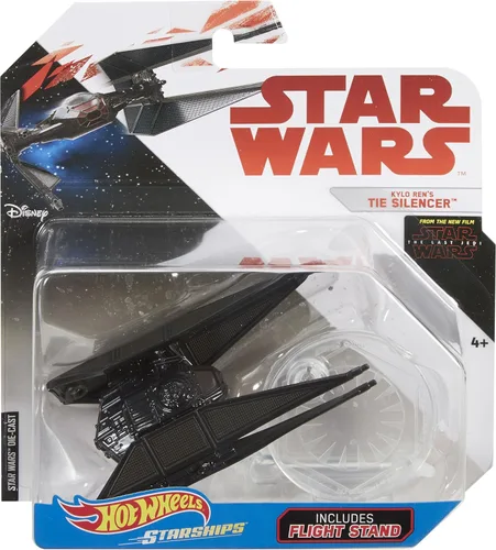 Vista 2 de Hot Wheels Silenciador TIE de Star Wars Kylo Ren, vehículo