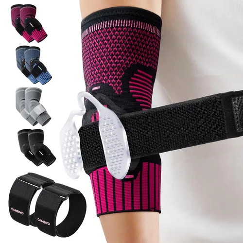 Vista 8 de CAMBIVO 1 par de codo de tenis con almohadillas de gel dobles para soporte específico del antebrazo, coderas con correa ajustable para codo