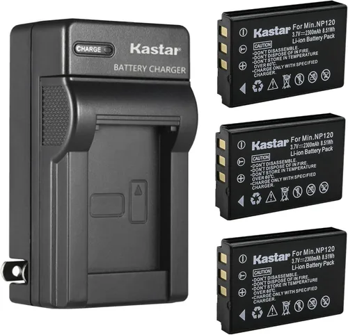Vista 7 de Kastar Paquete de 4 baterías Q120 y cargador de pared de CA de repuesto para cámara MINOLTA MN35Z, Zoom BT-03, batería Zoom BT-03 B, cámara