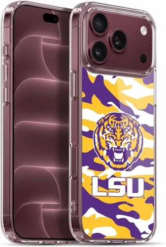 Vista 94 de Head Case Designs Funda de gel suave con licencia oficial de la Universidad Estatal de Louisiana LSU Camou compatible con Apple iPhone 7 Plus/iPhone