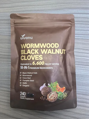 Vista 8 de Limpieza 18 en 1 de ajenjo de nogal negro para humanos, suministro para 80 días, porción de 6600 mg, limpieza intestinal rápida y salud digestiva