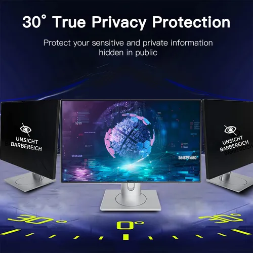 Vista 4 de Pantalla de privacidad magnética colgante de 21.5 pulgadas para monitor de pantalla ancha de 16:9, pantalla de privacidad extraíble, antirreflejos
