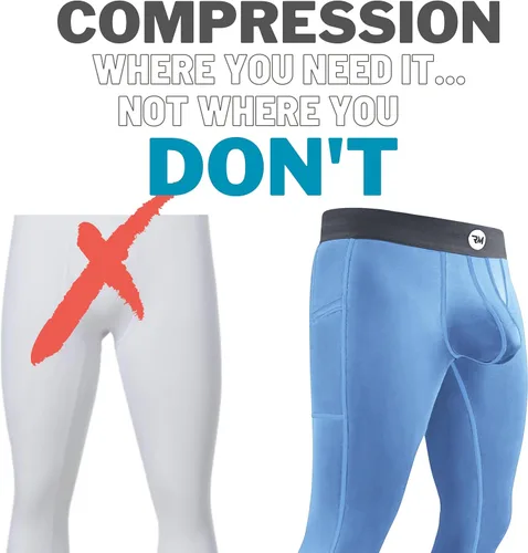 Vista 2 de Real Men D Pouch - Pantalones de compresión para hombre, leggings para hombre, pantalones de yoga, medias, capa base para hombres clima frío