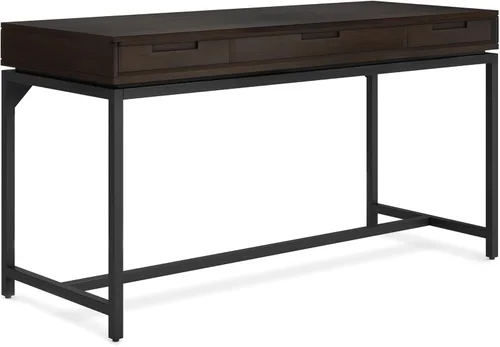 Vista 26 de SIMPLIHOME Escritorio de madera maciza Banting de 72 pulgadas de ancho en Distressed Grey